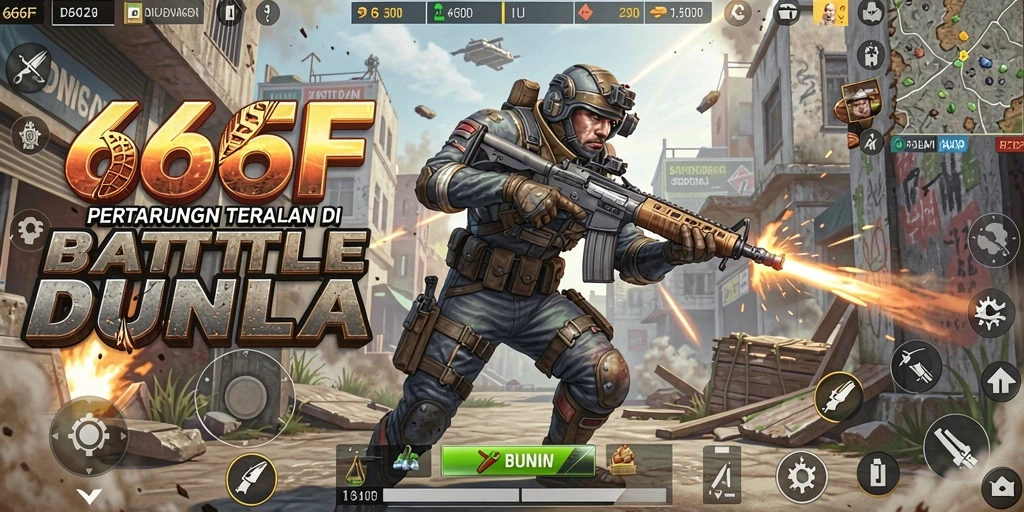 Tangkapan layar menampilkan aksi seru dalam pertempuran Battle Royale.