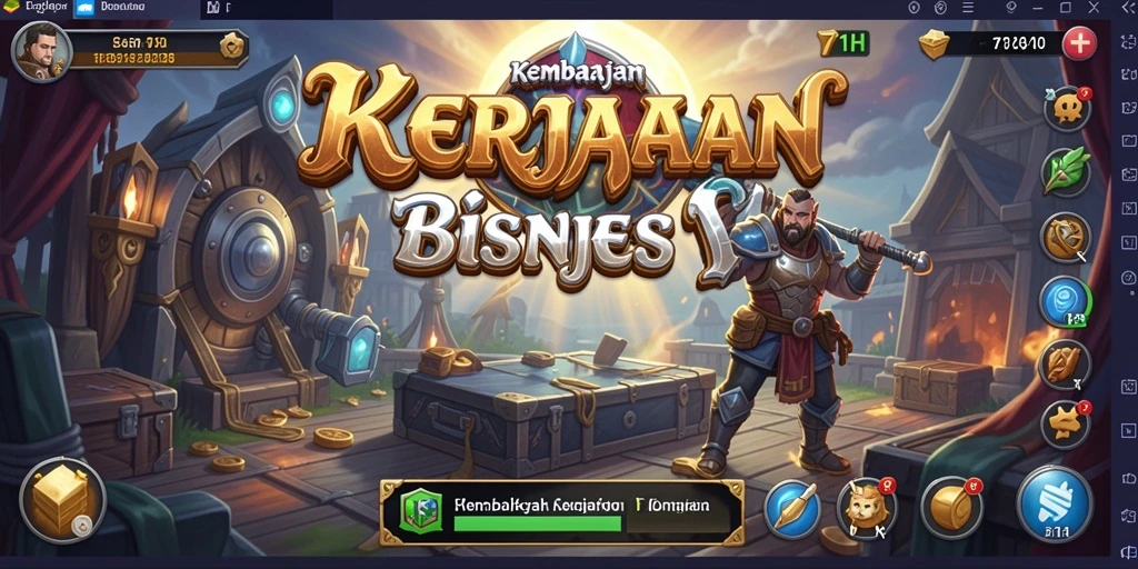 Screenshot gameplay 71H yang menunjukkan pengelolaan bisnis.