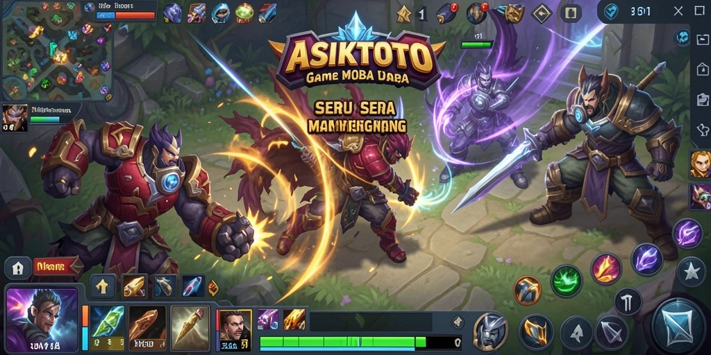 Screenshot menampilkan aksi seru dalam gameplay MOBA ASIKTOTO.