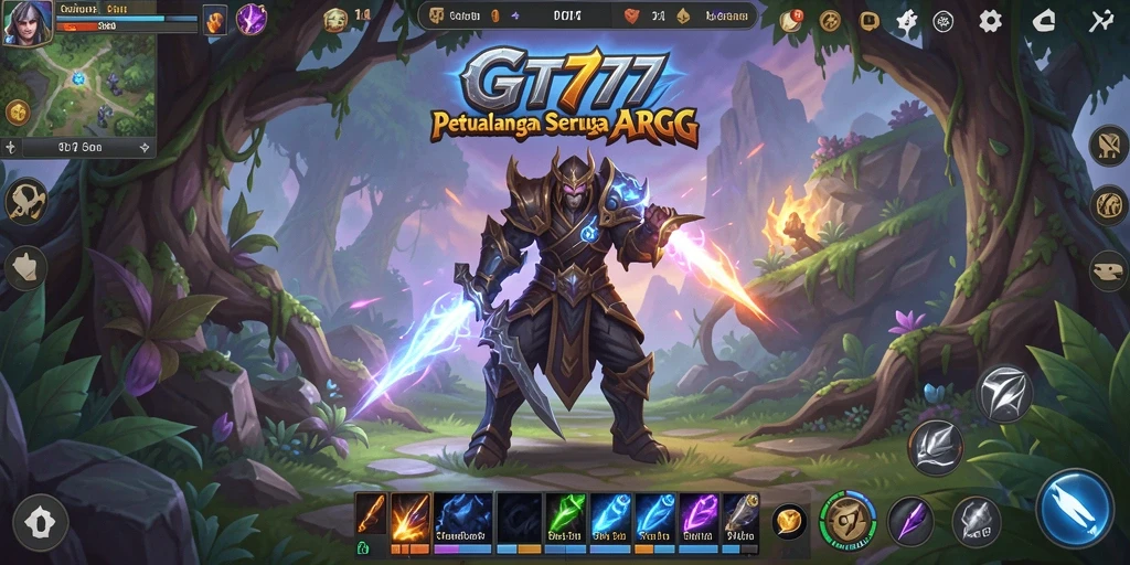 Tangkapan layar gameplay GT777 menunjukkan aksi pertarungan yang intens.