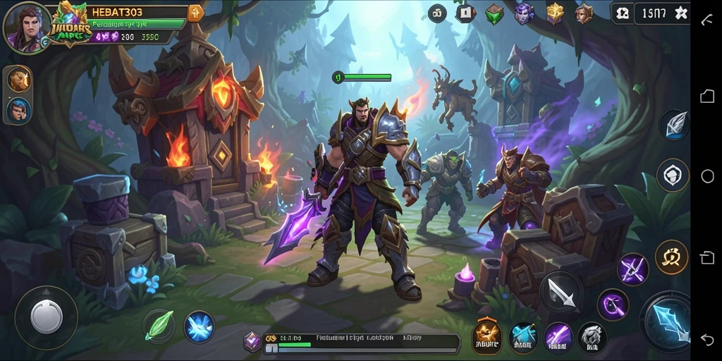 Tampilan seru gameplay karakter dalam HEBAT303 yang penuh aksi.