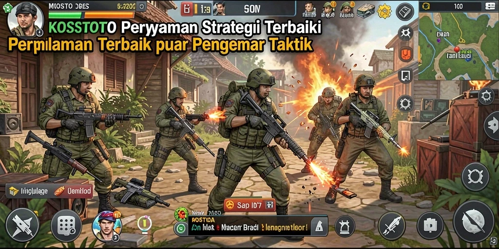 Screenshot gameplay KOSTOTO menampilkan aksi strategi yang mendebarkan.