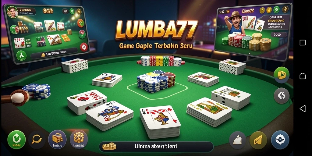 Tampilan gameplay seru dalam aplikasi Gaple LUMBA77.