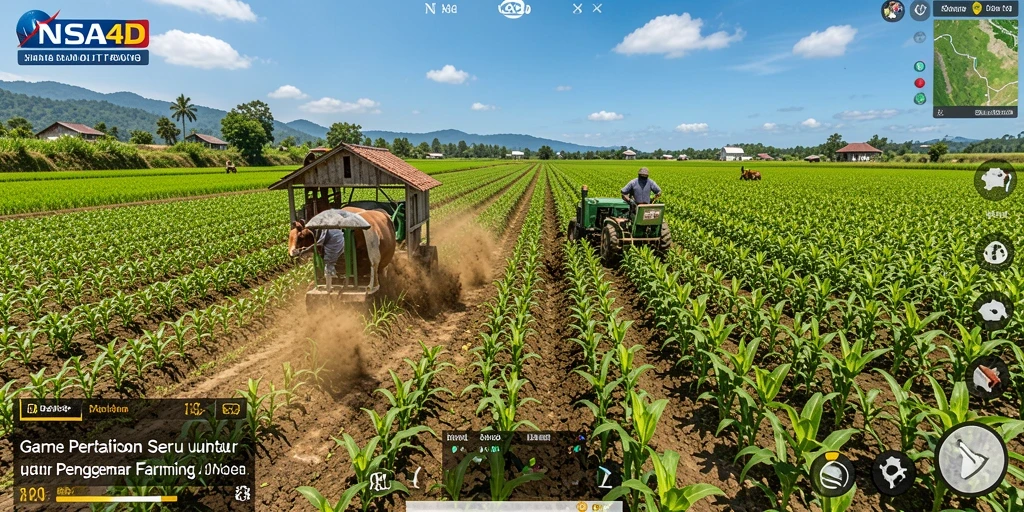Screenshot utama NASA4D menampilkan berbagai aktivitas pertanian yang menarik.