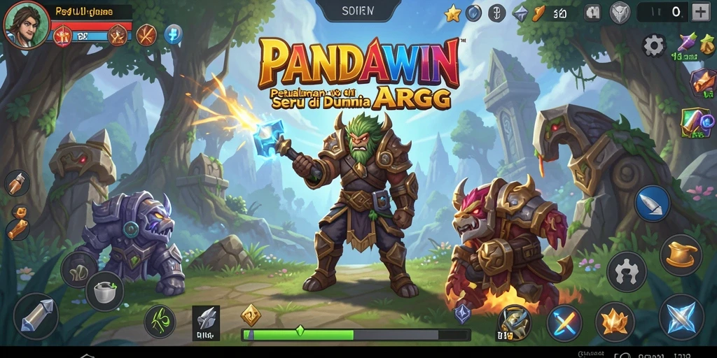 Tangkapan layar gameplay PANDAWIN menampilkan aksi seru dalam dunia ARPG.