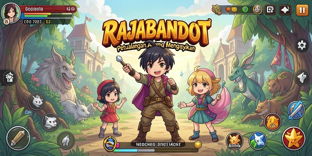 Tampilan menarik dari gameplay RAJABANDOT dengan karakter anime unik.