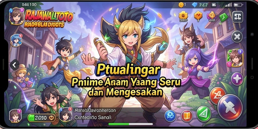 Tampilan menarik dari gameplay RAJAWALITOTO dengan karakter anime yang hidup.
