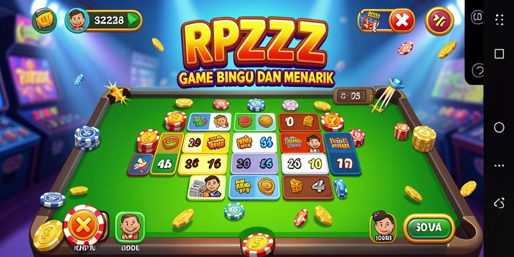 Tampilan gameplay seru Bingo dalam RPZZZ dengan fitur interaktif.