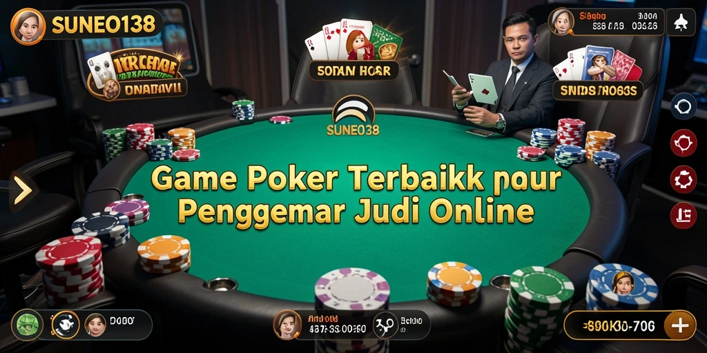 Screenshot gameplay SUNEO138 menampilkan aksi poker yang seru dan mendebarkan.