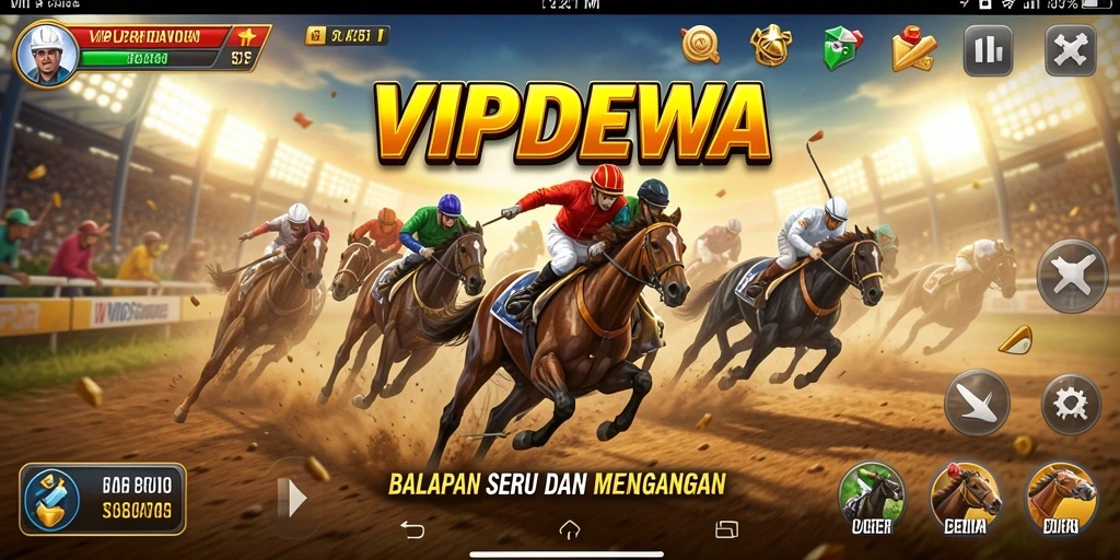 Tampilan gameplay VIPDEWA yang seru dan penuh aksi balapan.
