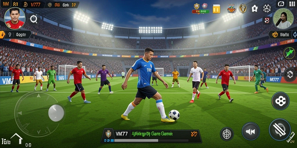 Tampilan gameplay VM777 yang intens dan penuh aksi dalam olahraga.