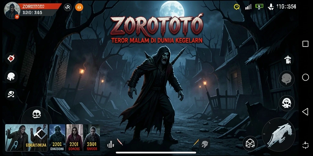 Screenshot ZOROTOTO menampilkan suasana mencekam dan gameplay yang menegangkan.